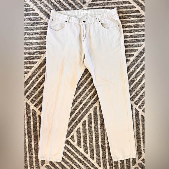 BILLY REID 5 Pocket Pant Lt Gray Green Cotton Linen 40x33 Orig$198 Exc Cond - Picture 6 of 15